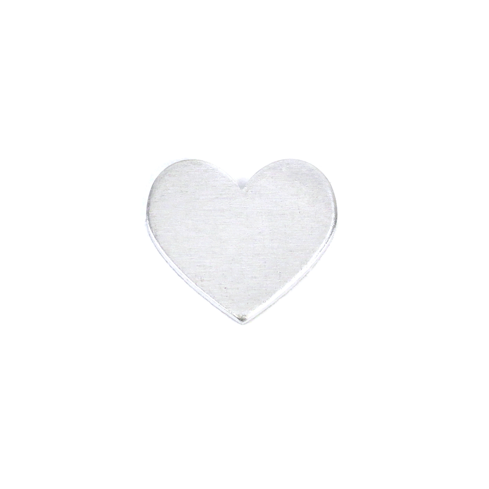 Metal Stamping Blanks Aluminum Heart, 16mm (.63") x 14mm (.55"), 16g, Pack of 5